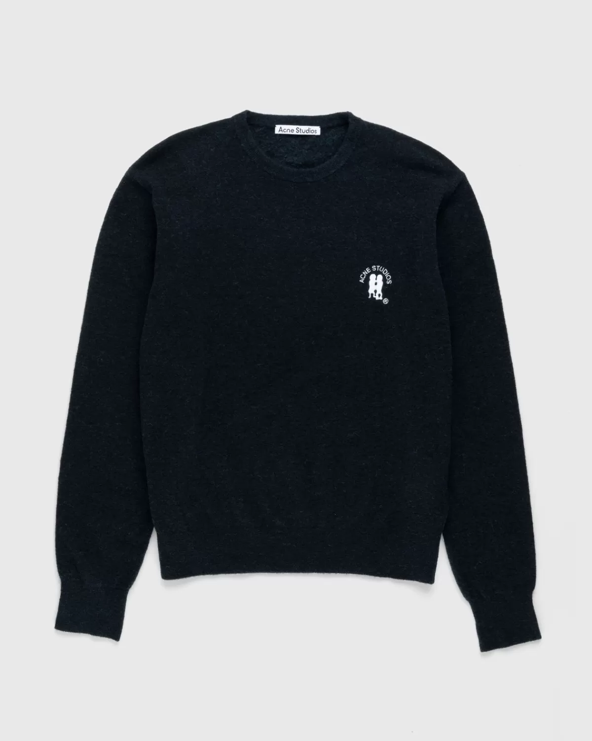 Gebreide Kleding^Acne Studios Geborduurd Logo Ronde Hals Donker Marineblauw Gemeleerd