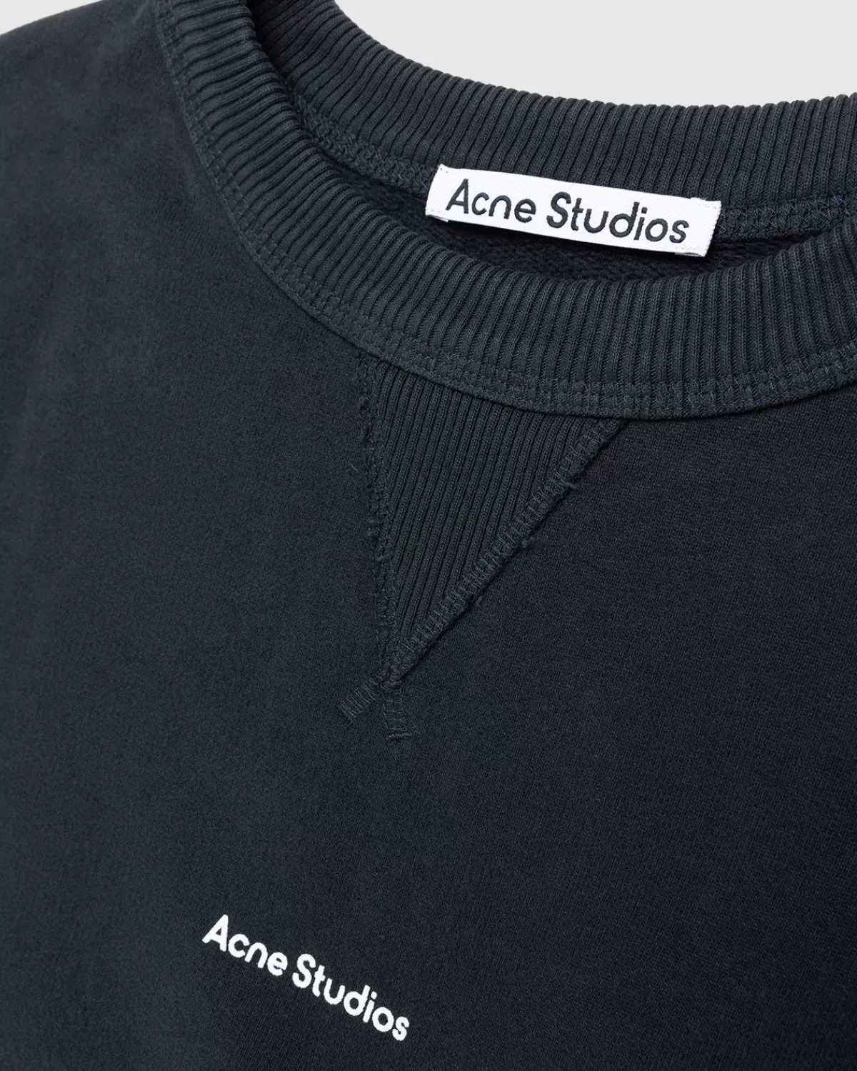 Acne Studios Sweatshirt Met Logo En Ronde Hals Van Biologisch Katoen, Zwart Hot