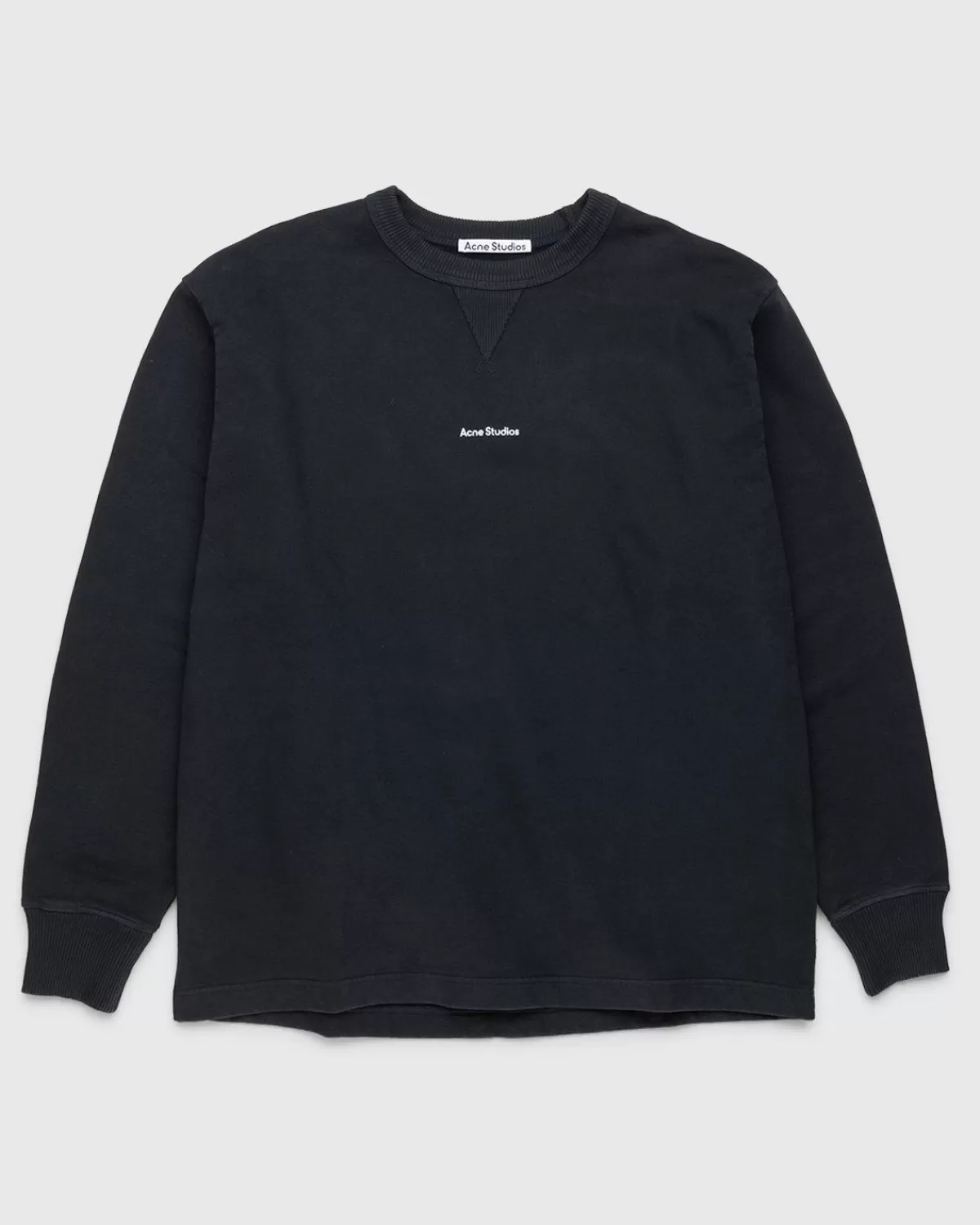 Acne Studios Sweatshirt Met Logo En Ronde Hals Van Biologisch Katoen, Zwart Hot