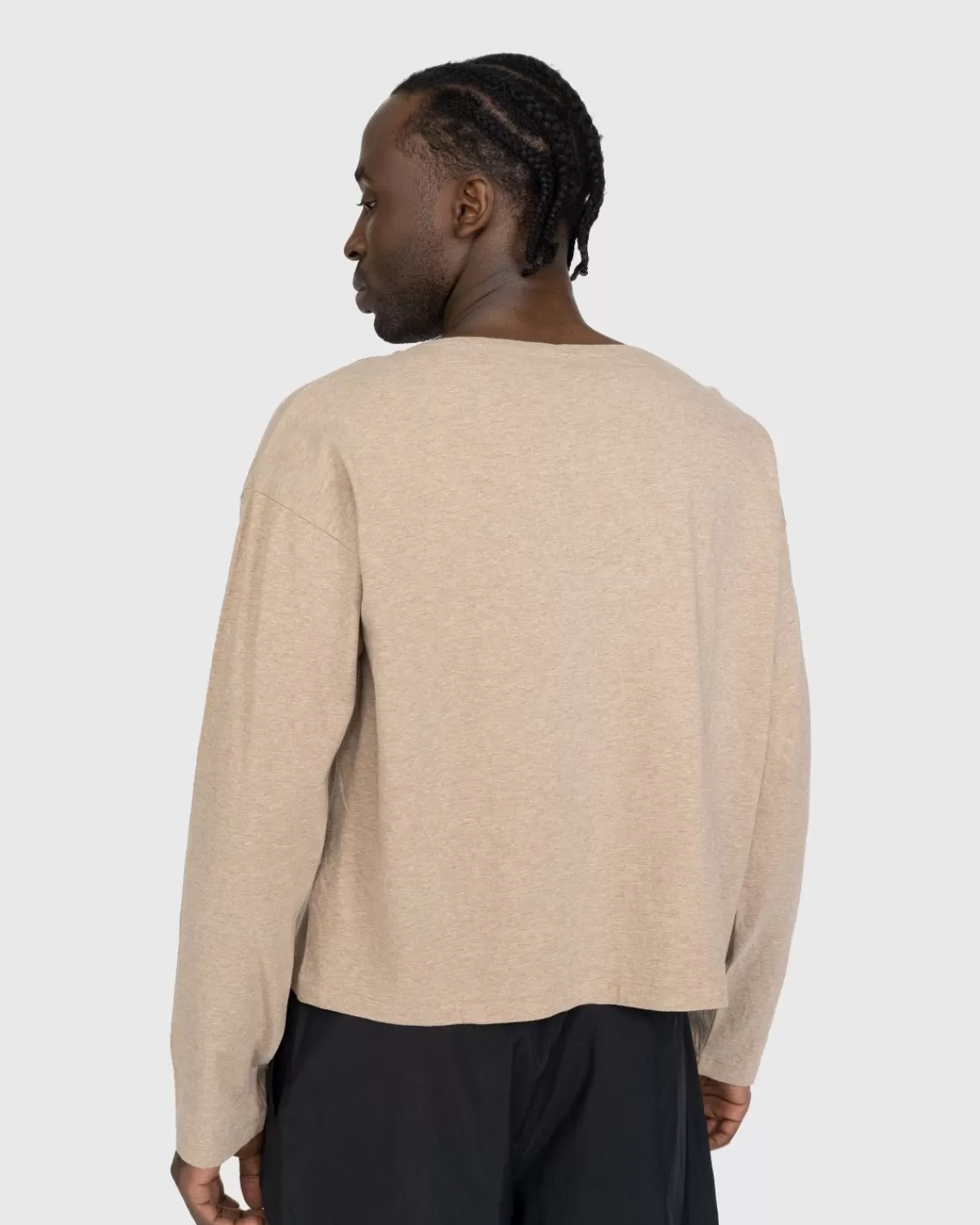 Gebreide Kleding^Auralee Hard Twist Katoen Kasjmier Boothals T-Shirt Met Lange Mouwen Beige