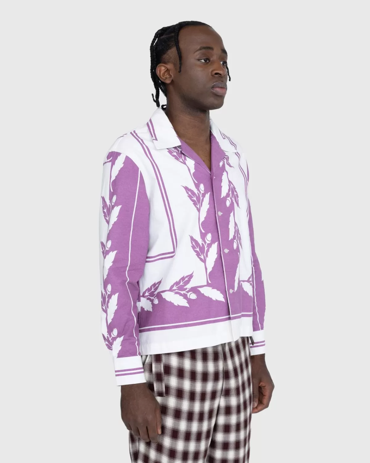 Overhemden^Bode Inverse Acorn Shirt Met Lange Mouwen Paars