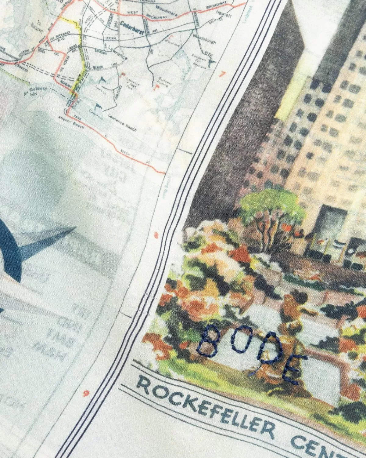 Overhemden^Bode New York City Map Overhemd Met Korte Mouwen, Multi