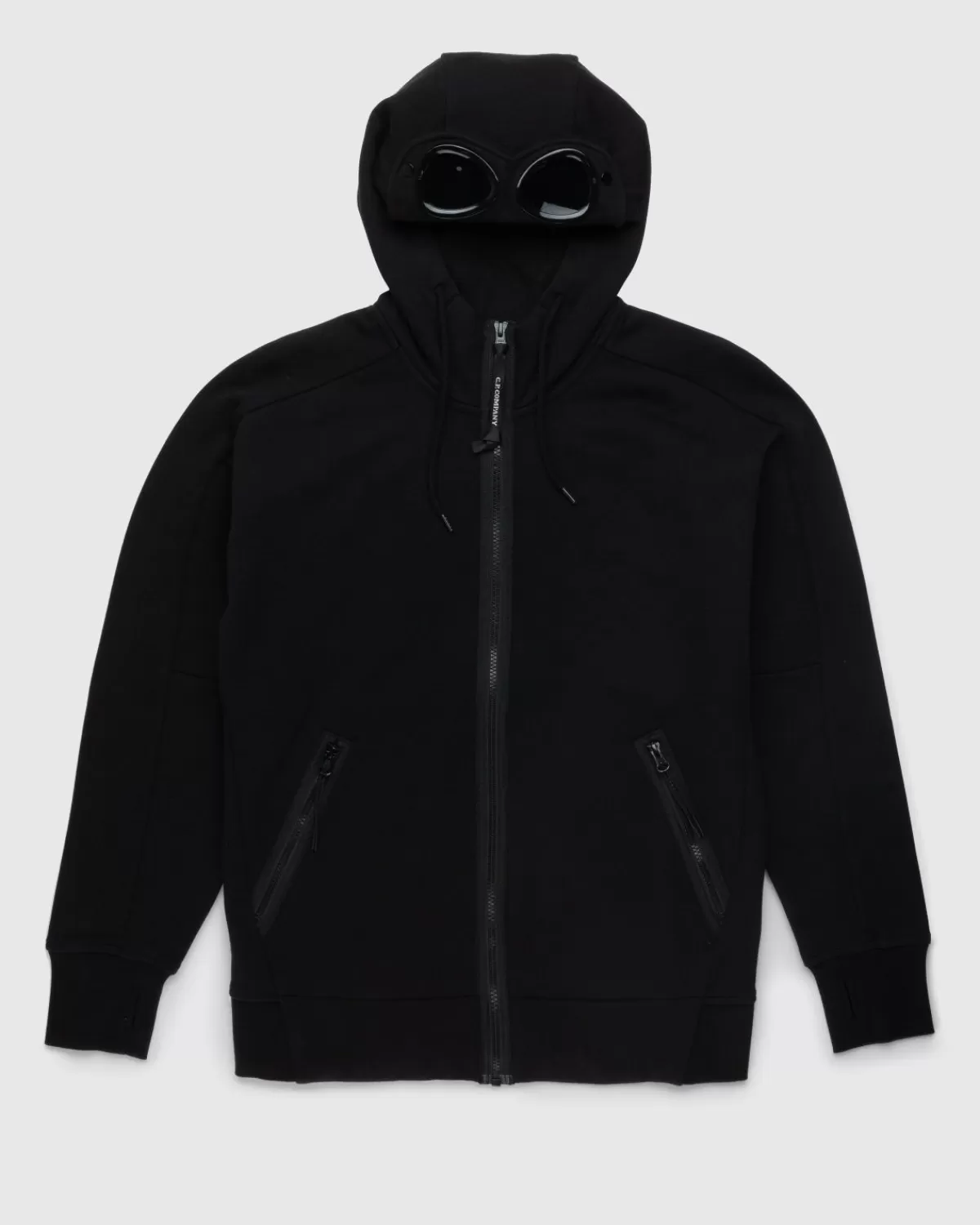 C.P. Company Cp Company - Diagonaal Verhoogde Fleecebril Met Rits En Capuchon Zwart Best