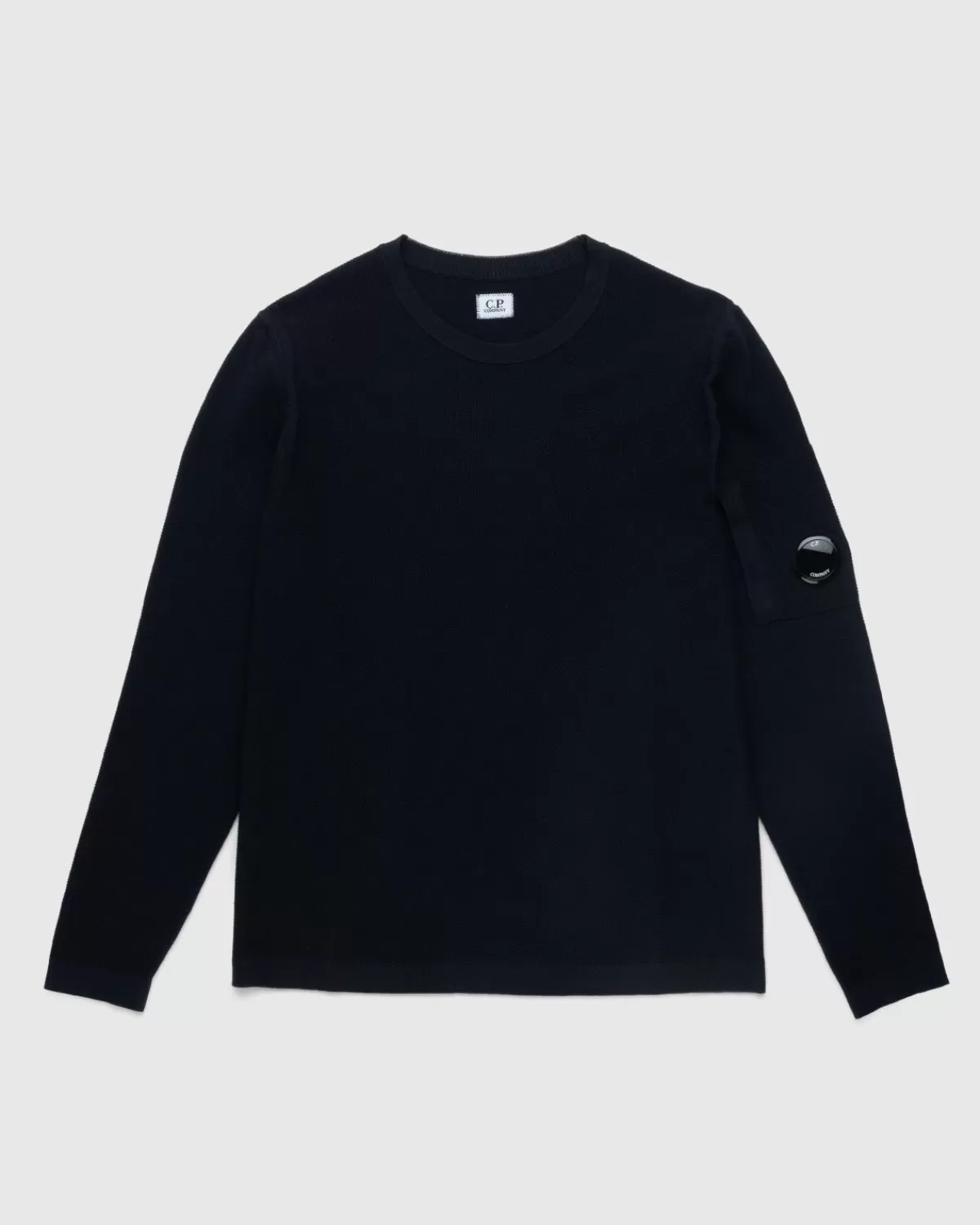 C.P. Company Cp Company - Katoenen Crepe Ronde Hals Gebreid Totaal Eclipse Blauw Online