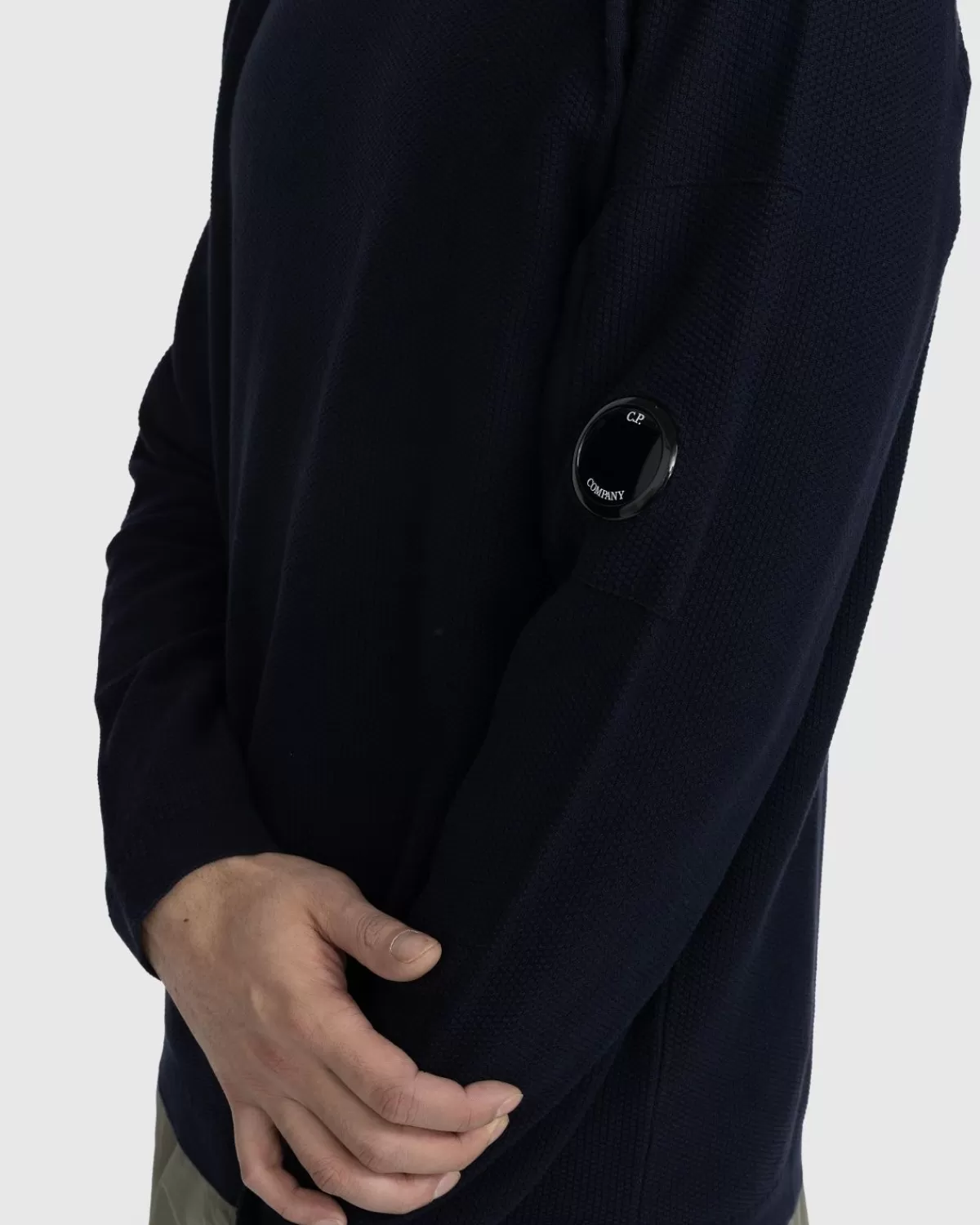 C.P. Company Cp Company - Katoenen Crepe Ronde Hals Gebreid Totaal Eclipse Blauw Online
