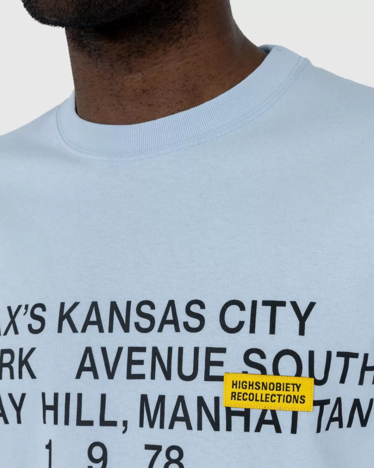 Highsnobiety New York Line Jersey Met Korte Mouwen, Lichtblauw Store