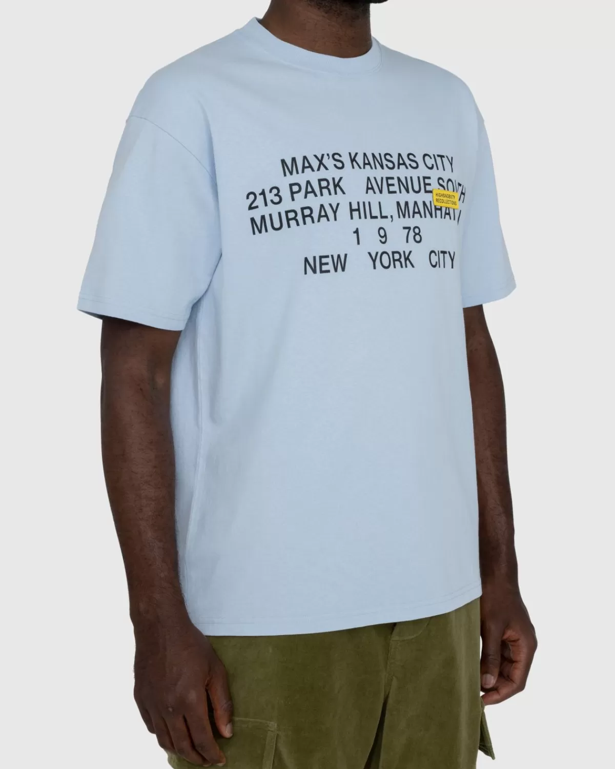 Highsnobiety New York Line Jersey Met Korte Mouwen, Lichtblauw Store