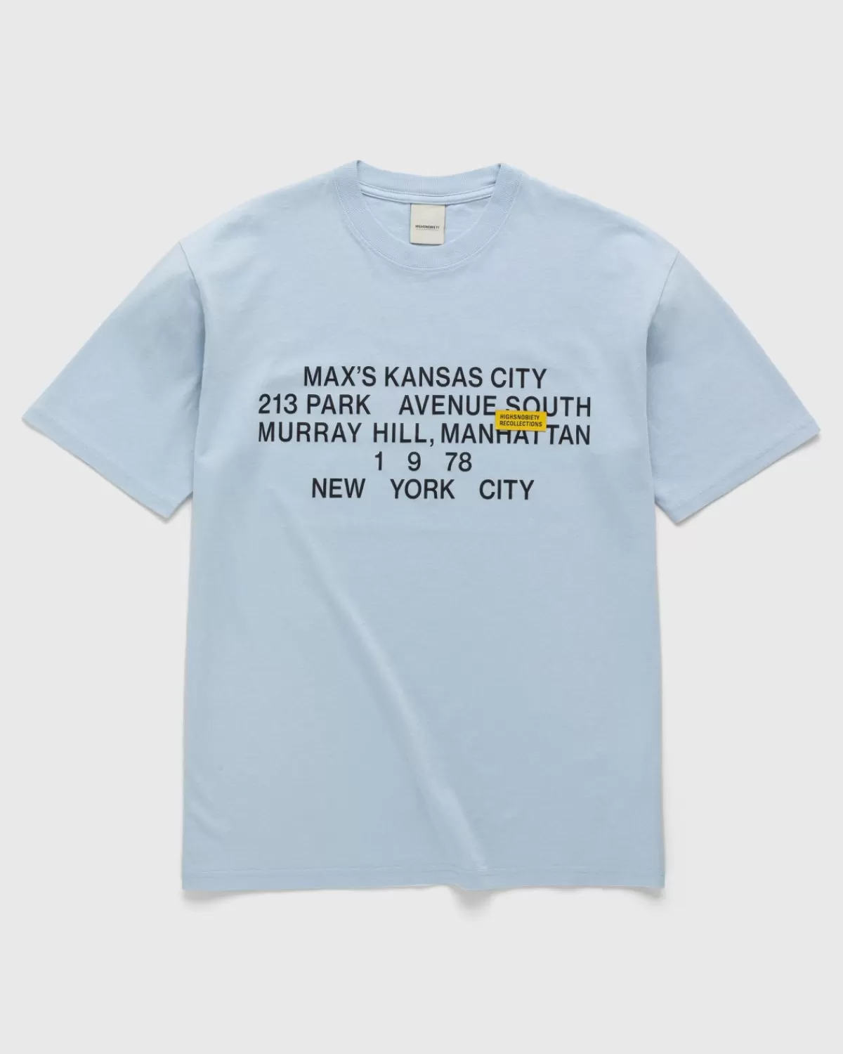 Highsnobiety New York Line Jersey Met Korte Mouwen, Lichtblauw Store