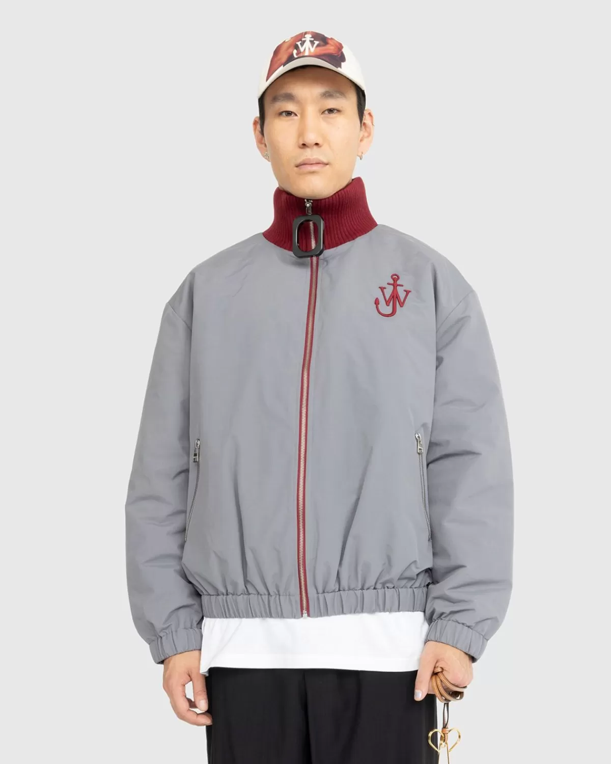 Bovenkleding^J.W. Anderson Jw Anderson - Contrasterende Blouson Met Ritssluiting Aan De Voorkant Grijs