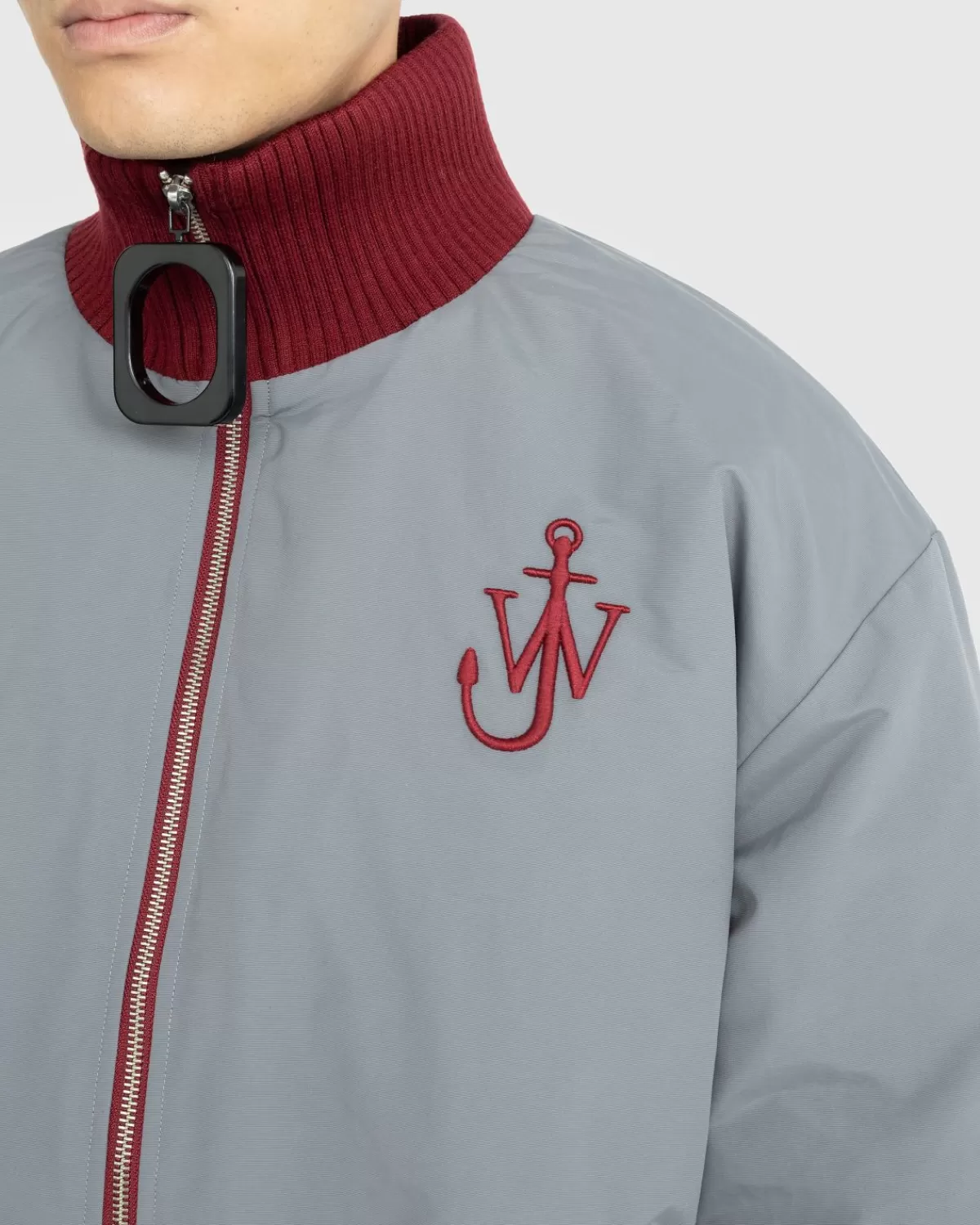 Bovenkleding^J.W. Anderson Jw Anderson - Contrasterende Blouson Met Ritssluiting Aan De Voorkant Grijs
