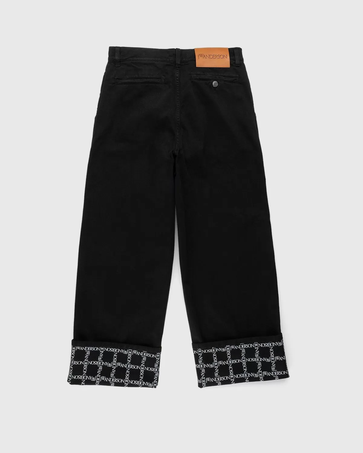 Broek^J.W. Anderson Jw Anderson Jeans Met Wijde Pijpen Met Logoraster Zwart