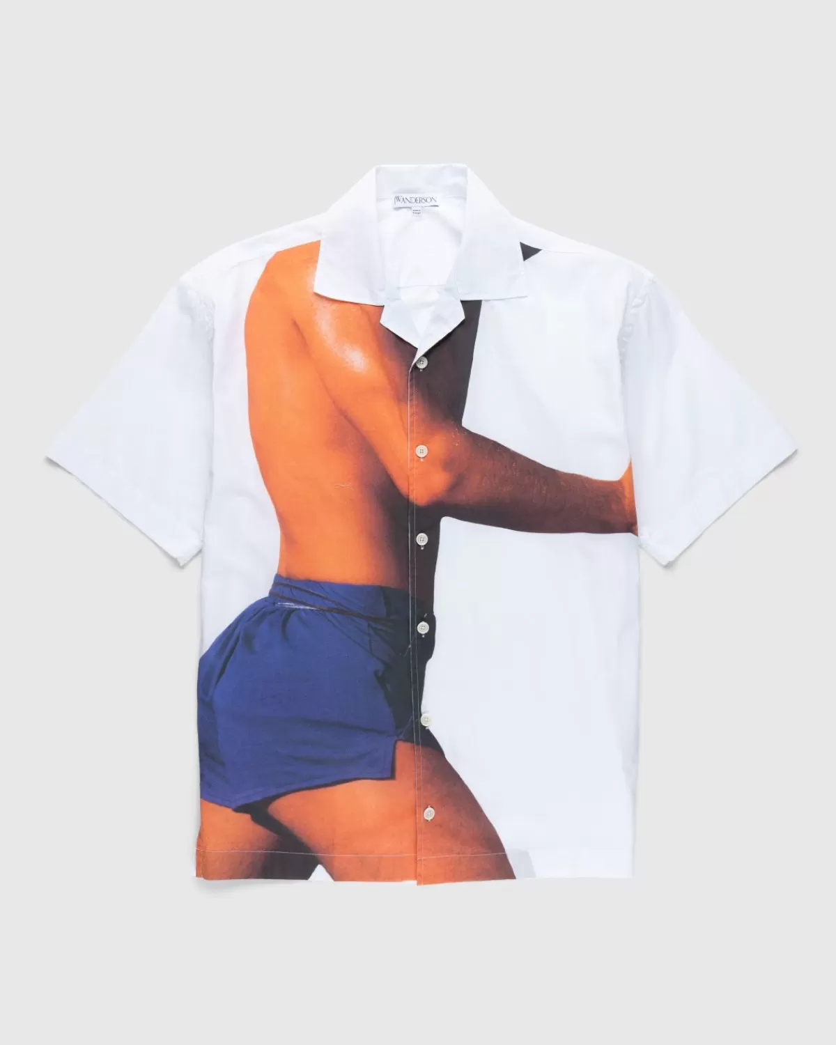 Overhemden^J.W. Anderson Jw Anderson Profielknopen Bedrukt Overhemd Met Korte Mouwen Wit