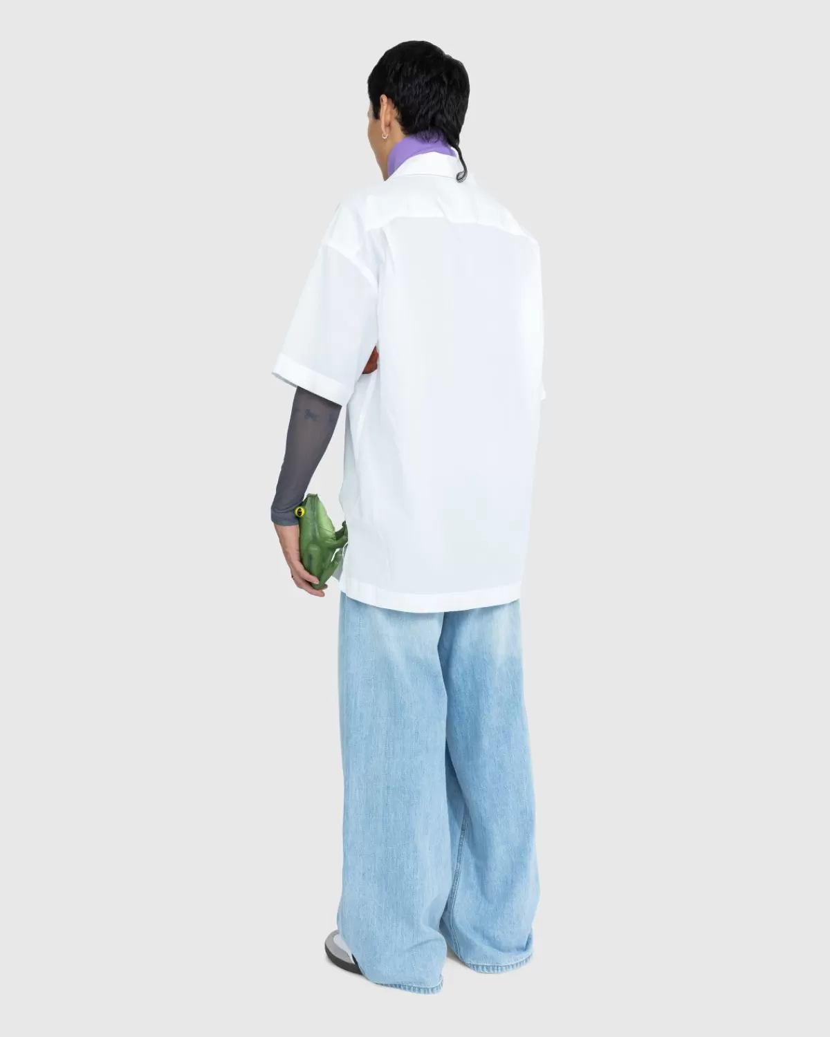 Overhemden^J.W. Anderson Jw Anderson Profielknopen Bedrukt Overhemd Met Korte Mouwen Wit