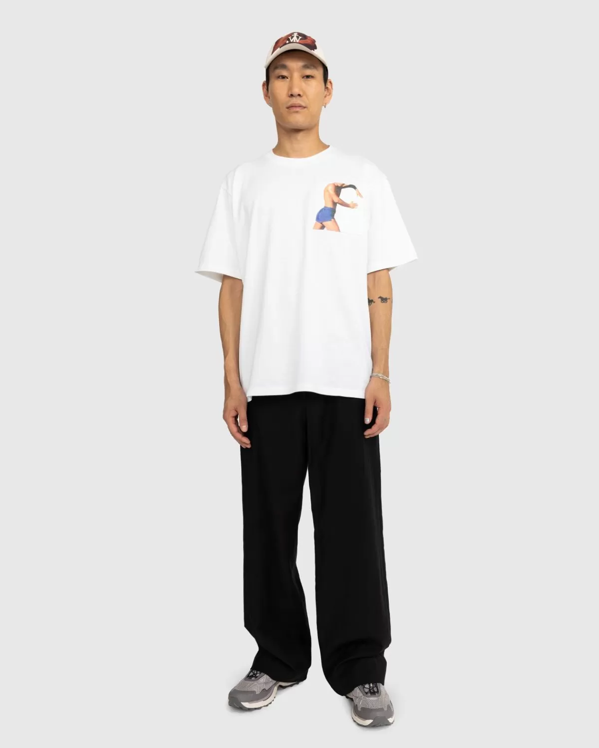 J.W. Anderson Jw Anderson T-Shirt Met Profielknopen Op De Borstzak Wit Discount