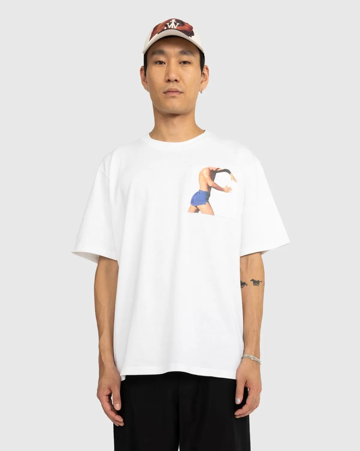 J.W. Anderson Jw Anderson T-Shirt Met Profielknopen Op De Borstzak Wit Discount