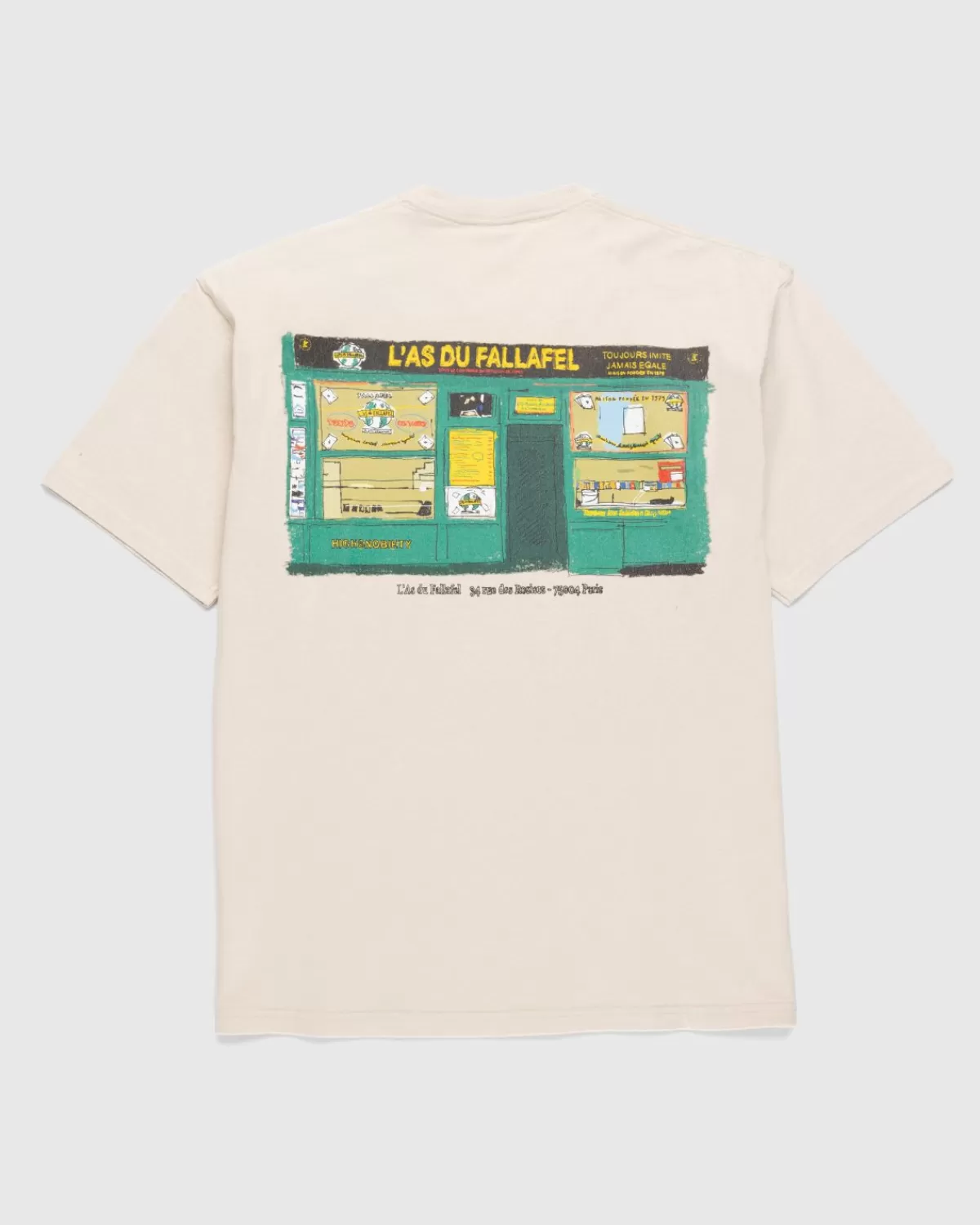 L'As du Fallafel X Highsnobiety T-Shirt Met Korte Mouwen Gebroken Wit Cheap