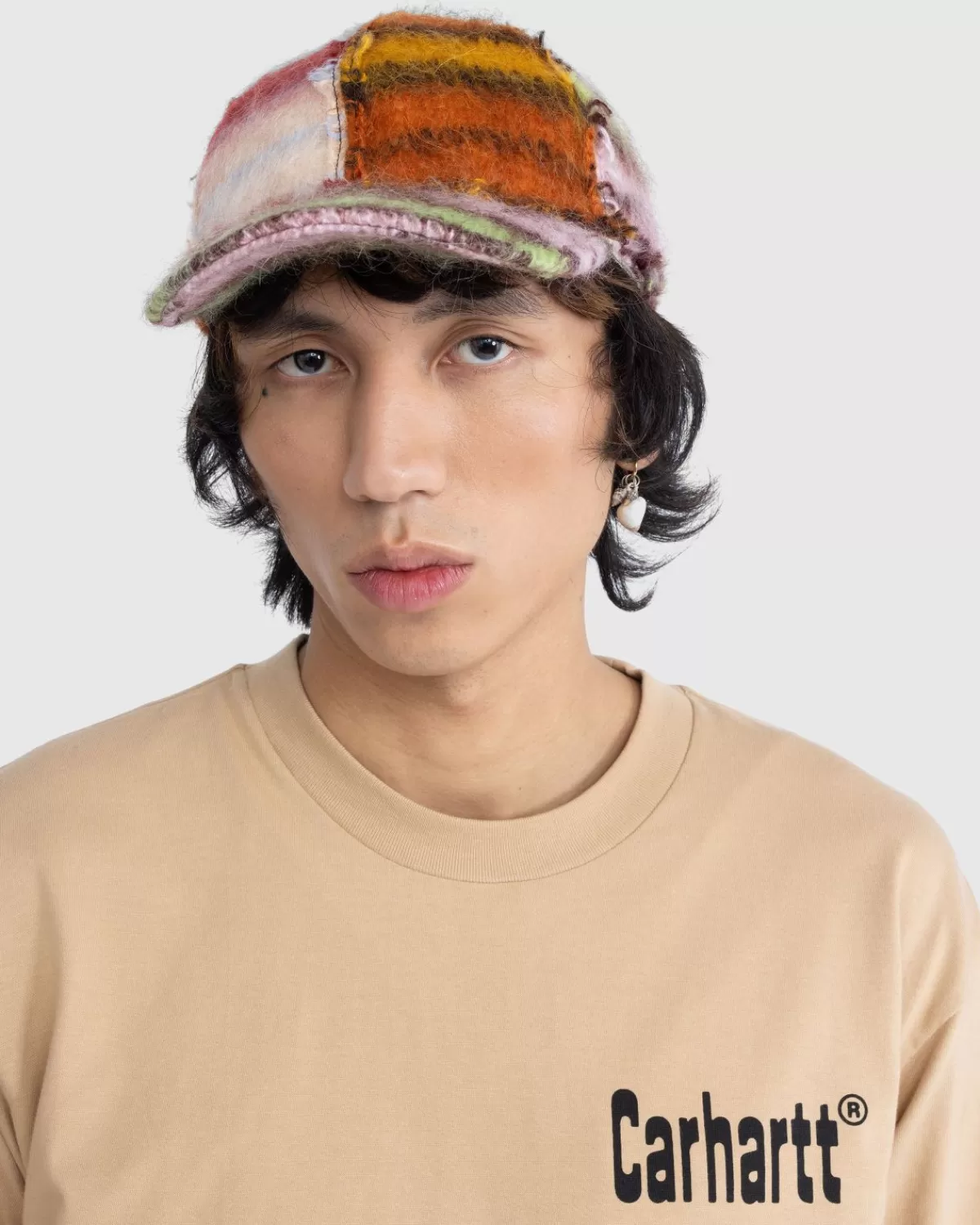 Marni Color-Block Mohair Cap Multi Cheap
