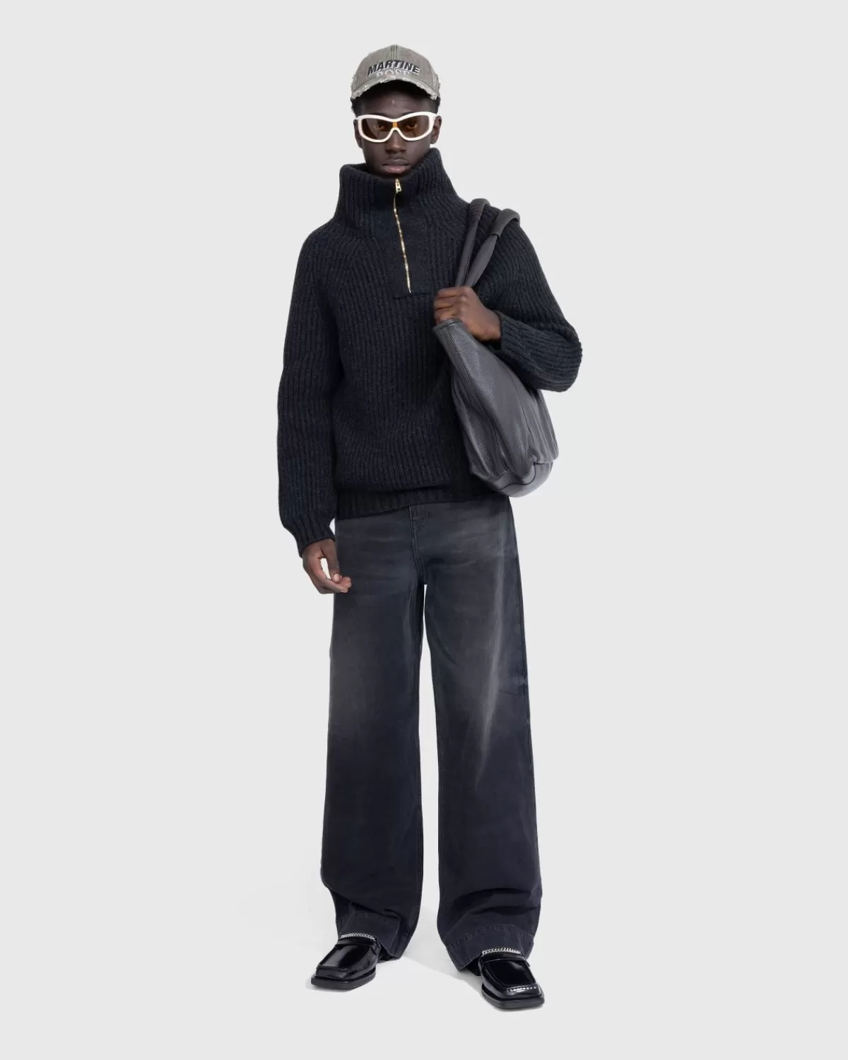 Gebreide Kleding^Meta Campania Collective - Michel Overdreven Rib Kasjmier Weimaraner Grijs Met Halve Rits